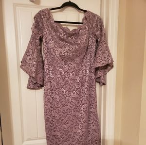 Mauve, Lace and sequins dress